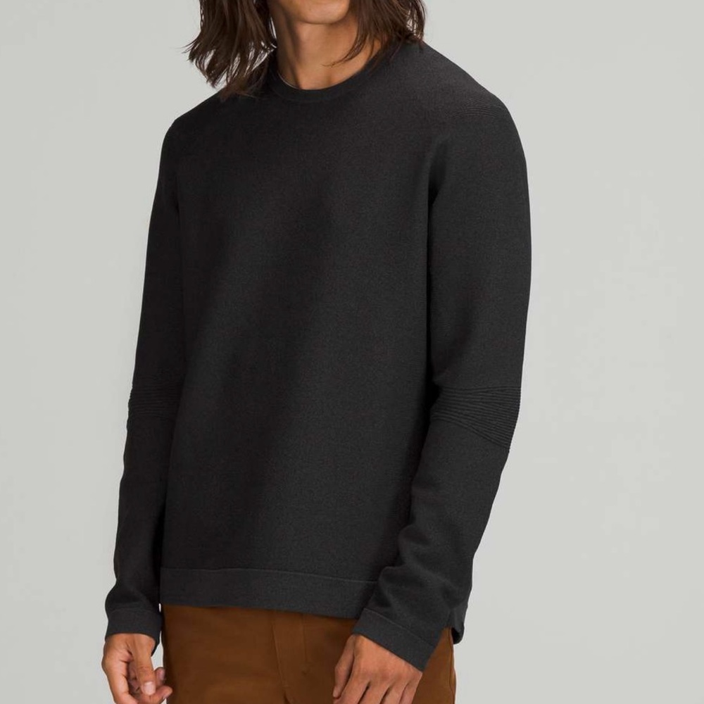 New Men’s Lululemon AllAround Crewneck Sweater Large Black / Graphite Gray